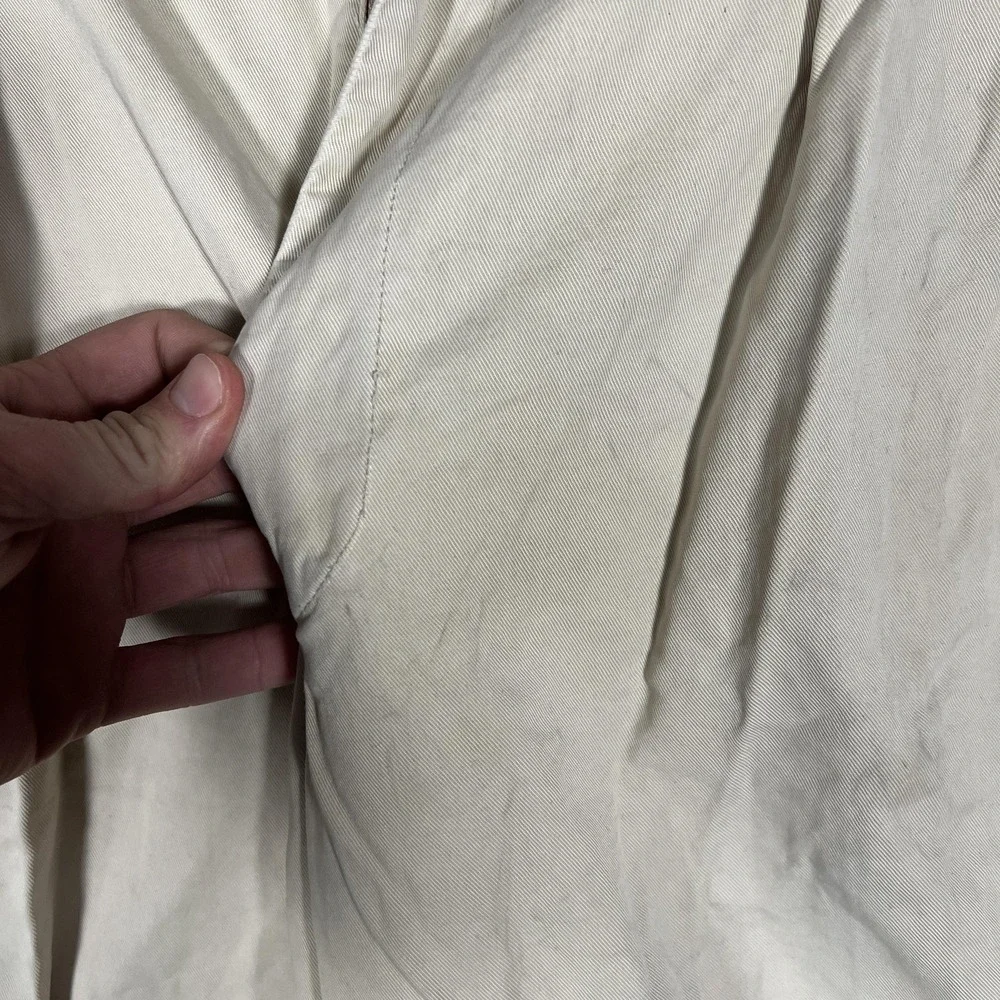 Ermenegildo Zegna Pants Mens 34 Beige Pleated Chino Dress‎ Trousers Brian Italy
